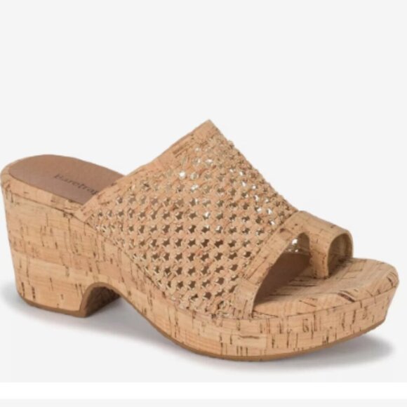 NEW Baretraps Womens Bethie Slide Natural 10M Wedge Sandals - Picture 1 of 9